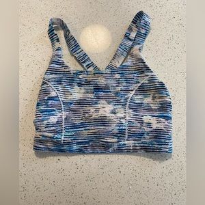 lululemon athletica Striped Blue and White Sports Bra